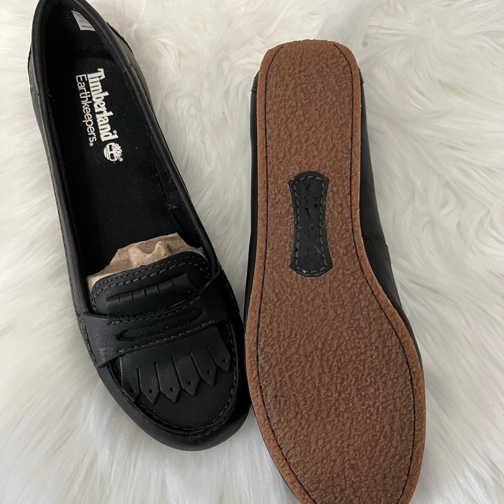 Black timberland loafer